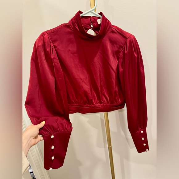 Camila Coelho Kristen Top in Wine, Size Medium - Picture 4 of 9